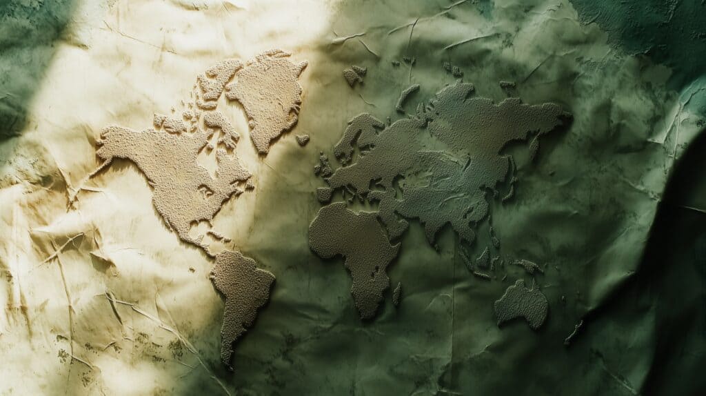 | Citizenship 360 Antique World Map in Soft Light