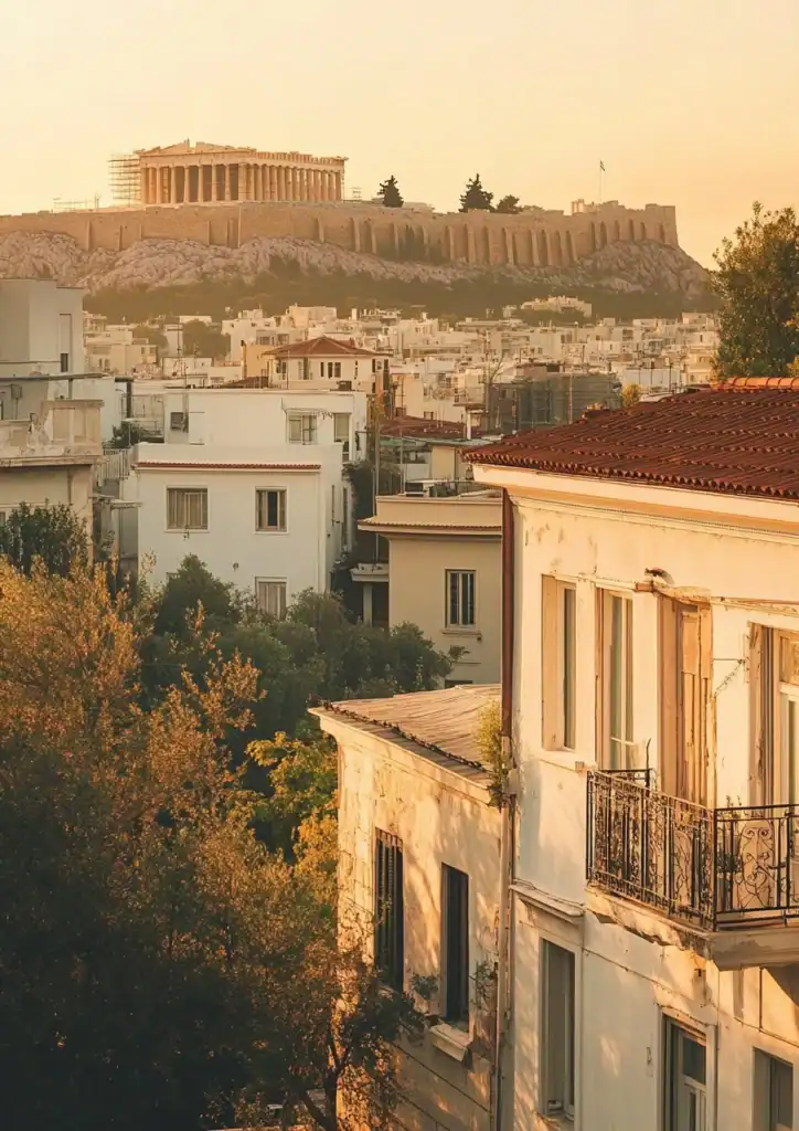 | Citizenship 360 Whitewashed Hillside Town on the Algarve Coastline at Sunrise Calm Atlantic Water Below