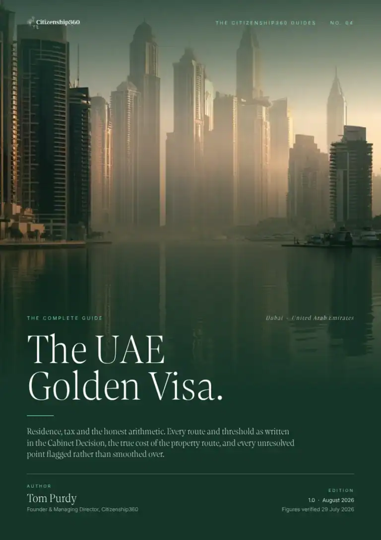 | Citizenship 360 Front Cover of the Citizenship360 Uae Golden Visa Complete Guide 2026 Edition