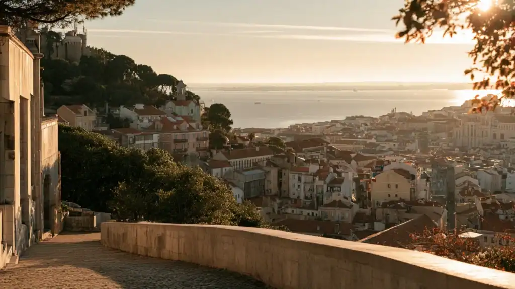 | Citizenship 360 Lisbon Rooftops at Sunrise Seen from a Quiet Terrace Illustrating Portugal Golden Visa Fund Due Diligence