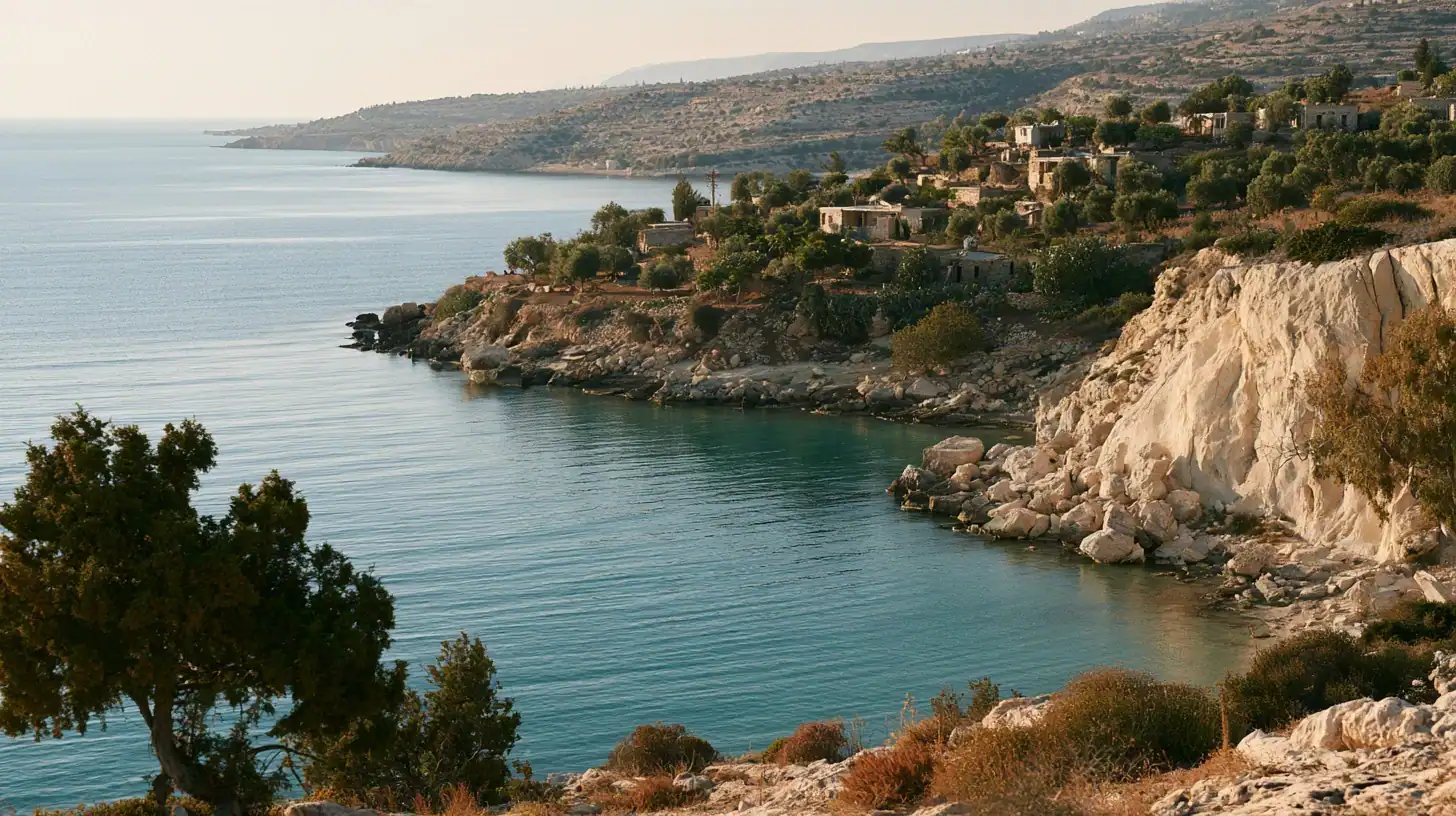 | Citizenship 360 Coastal Village Perched on Rocky Cliffs Above Calm Turquoise Sea